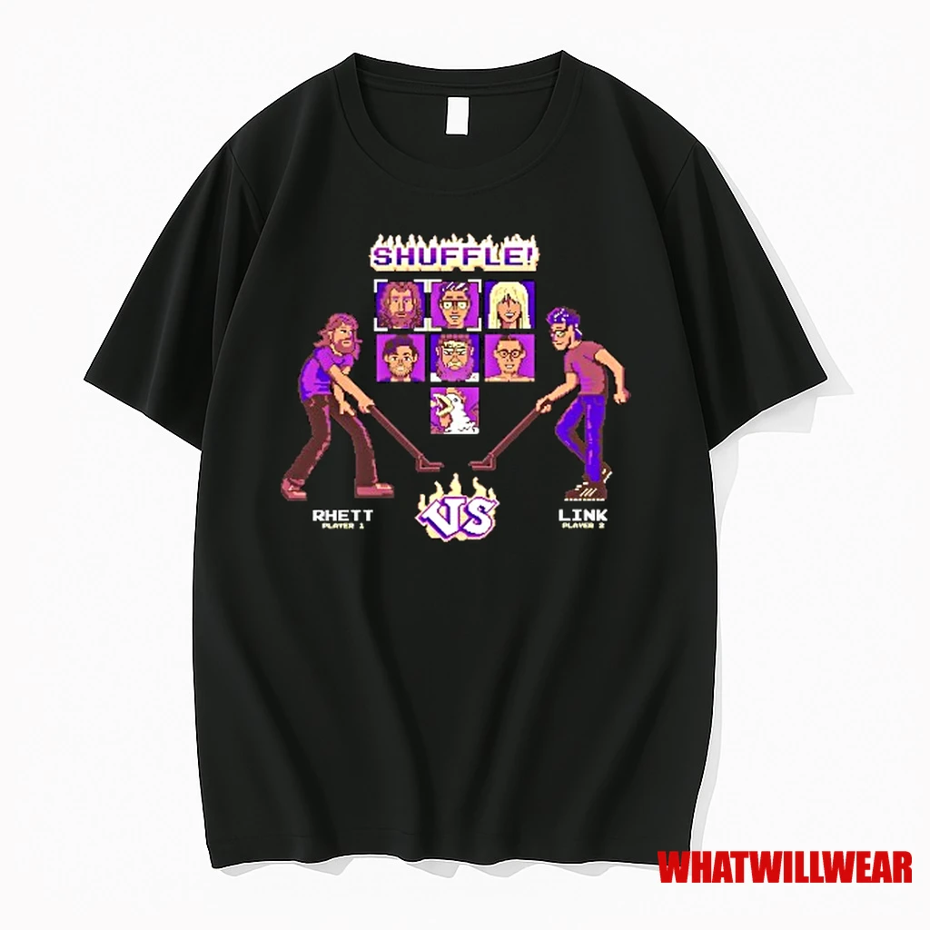 Rhett Vs Link Shuffleboard Arcade 8 Bit Shirts
