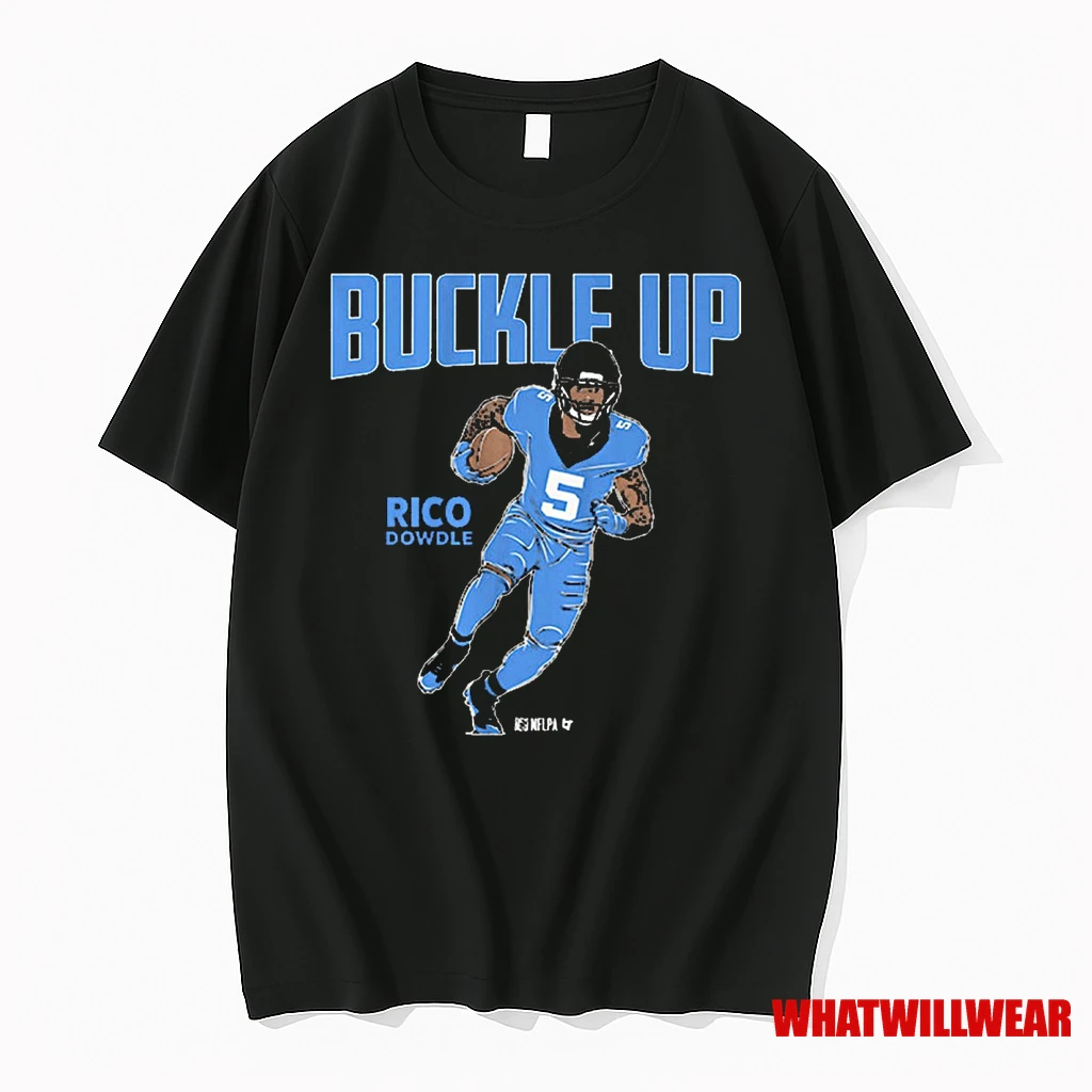 Rico Dowdle Buckle Up Carolina Panthers Nfl 2025 Shirts