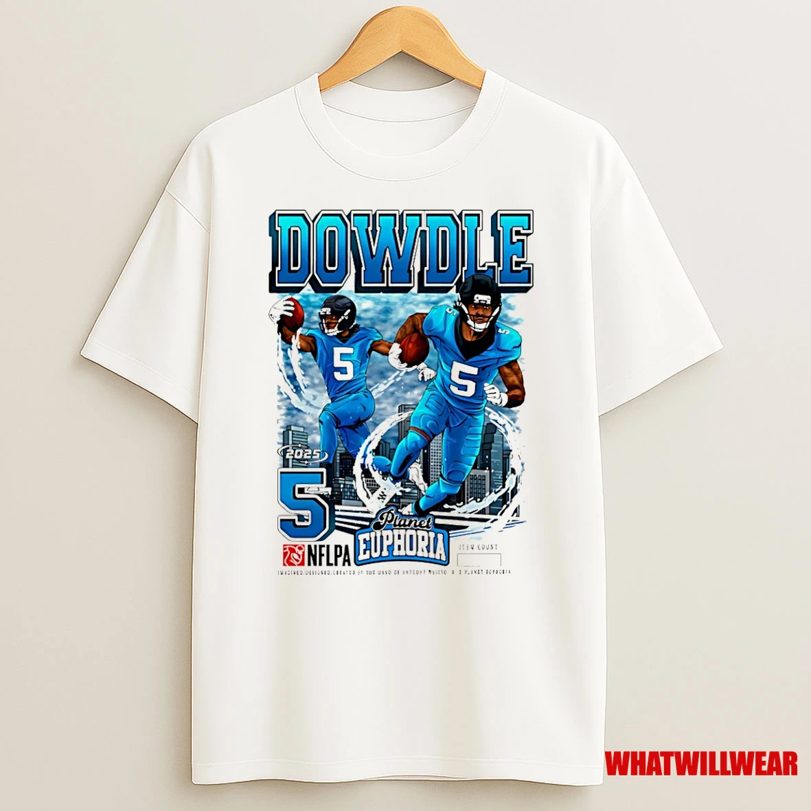 Rico Dowdle Carolina Panthers Player Comic Shirts