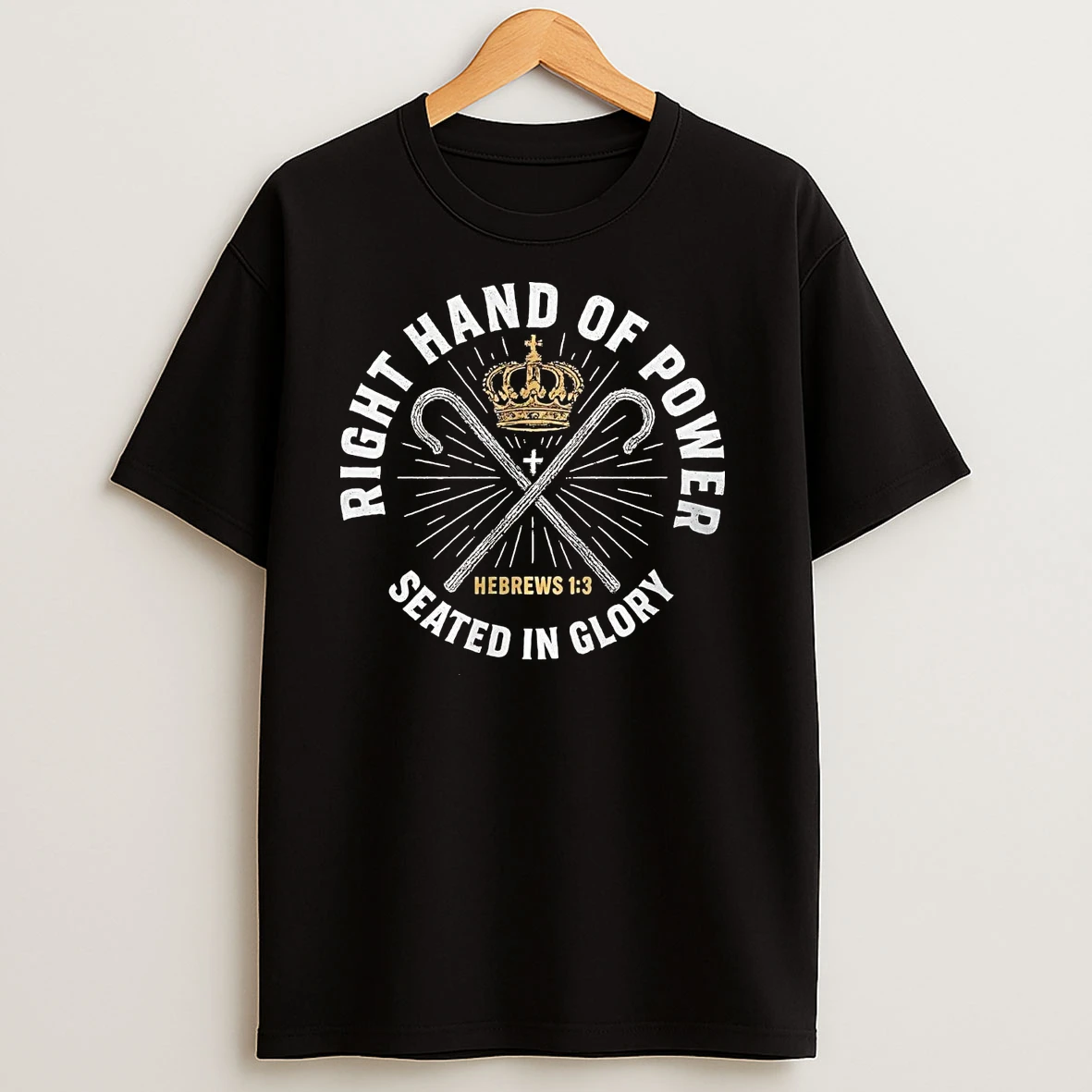 Right Hand Of Power Seated In Glory Hebrews 1 3 T Shirts