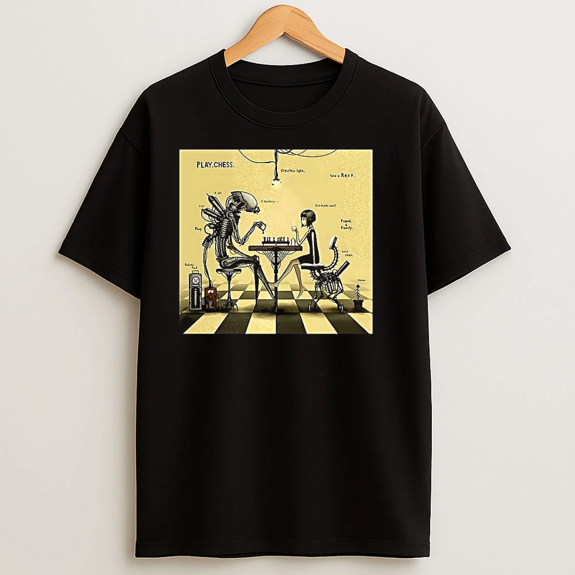 Robot Alien Playing Chess T Shirts