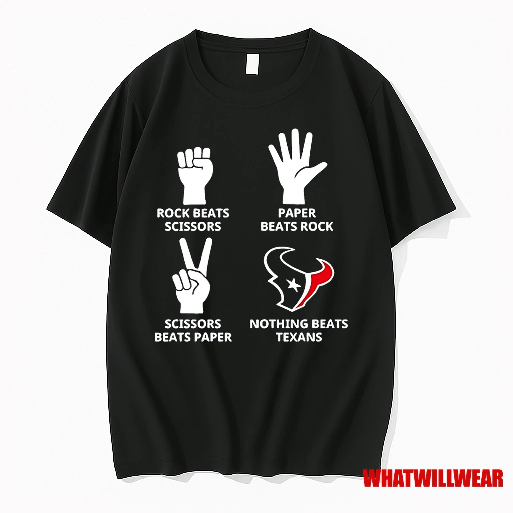 Rock Paper Scissors Nothing Beats Houston Texans Nfl 2025 Logo Shirts