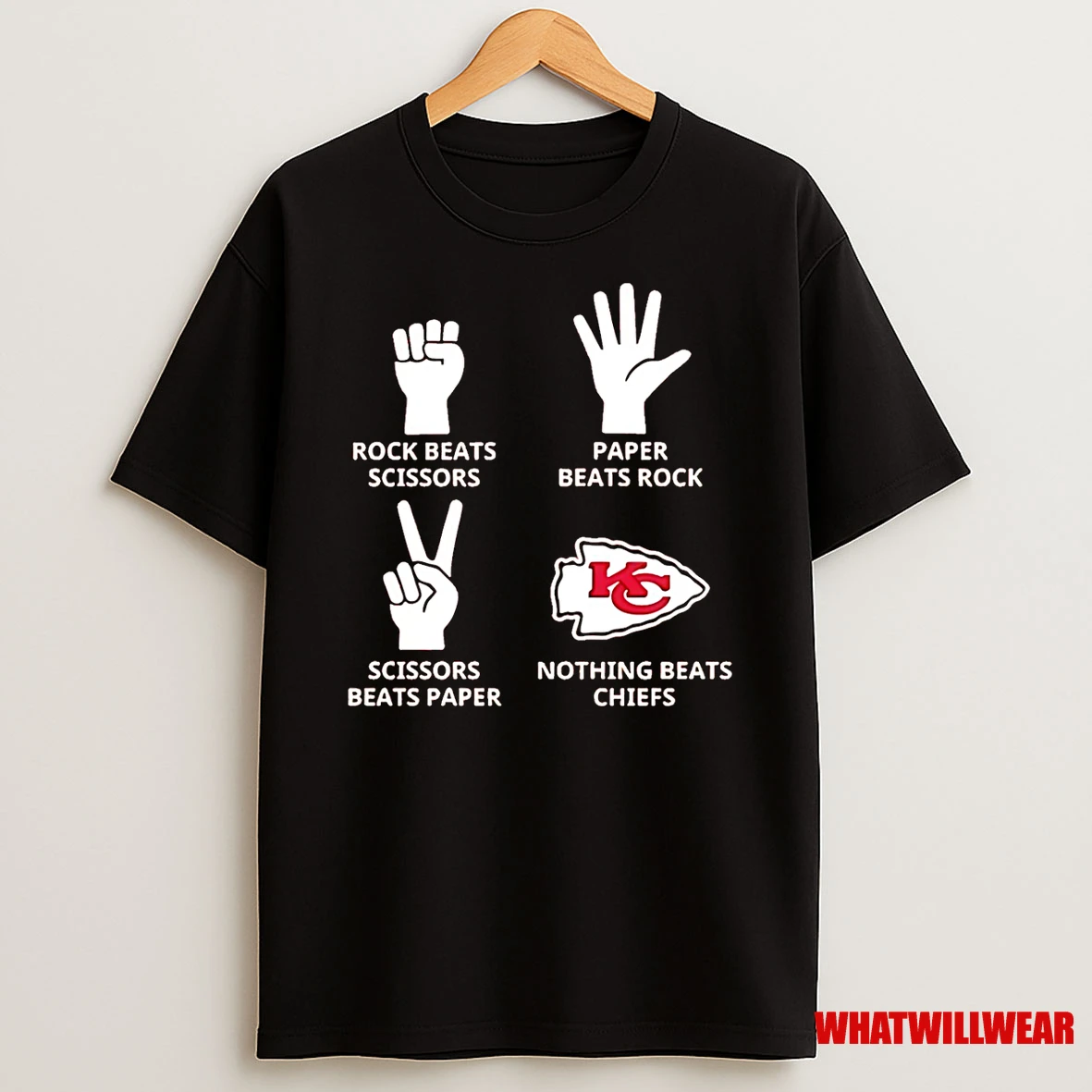 Rock Paper Scissors Nothing Beats Kansas City Chiefs Nfl 2025 Logo Shirts