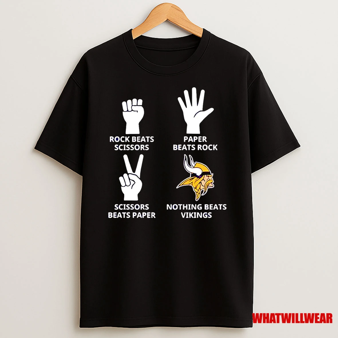 Rock Paper Scissors Nothing Beats Minnesota Vikings Nfl 2025 Logo Shirts