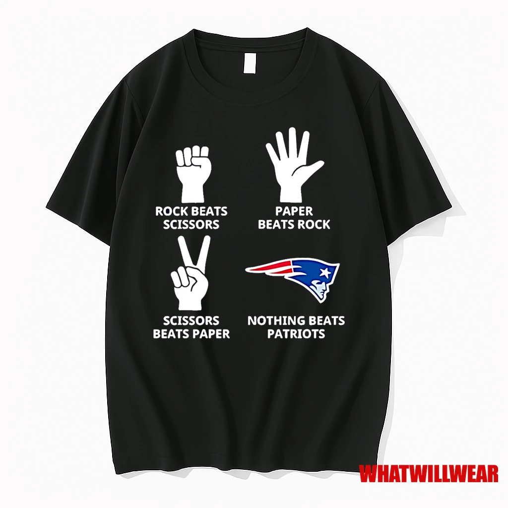 Rock Paper Scissors Nothing Beats New England Patriots Nfl 2025 Logo Shirts