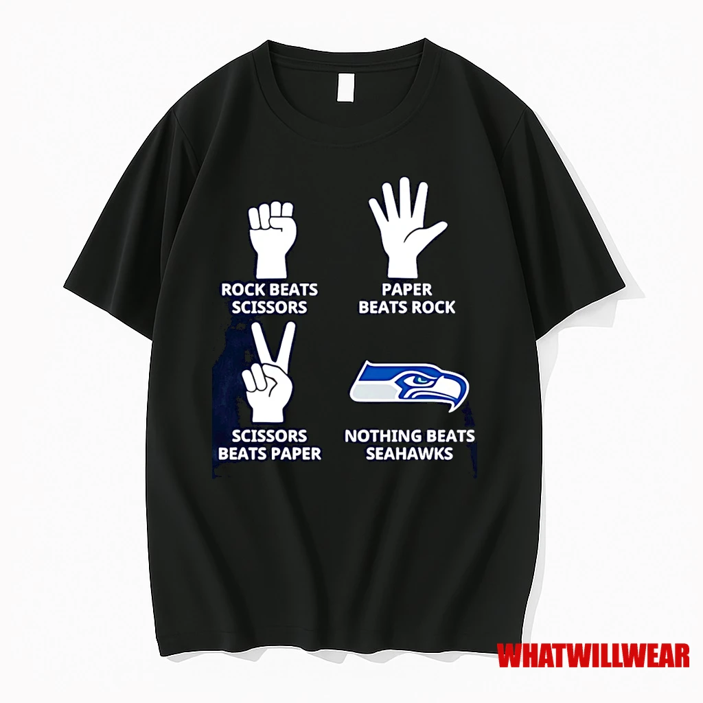 Rock Paper Scissors Nothing Beats Seattle Seahawks Nfl 2025 Logo Shirts