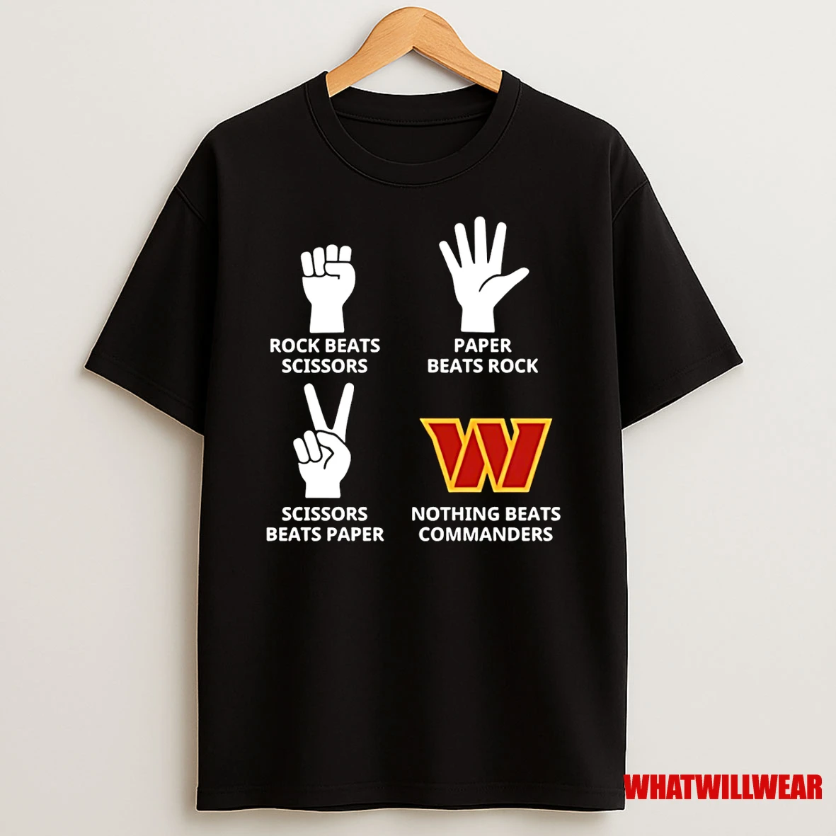 Rock Paper Scissors Nothing Beats Washington Commanders 2025 Logo Shirts