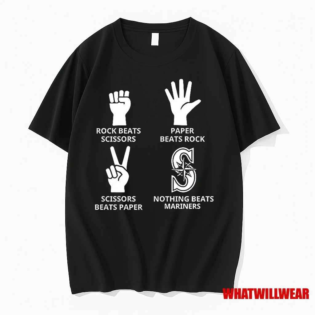 Rock Beats Scissors Paper Beats Rock Scissors Beats Paper Nothing Beats Seattle Mariners Shirts