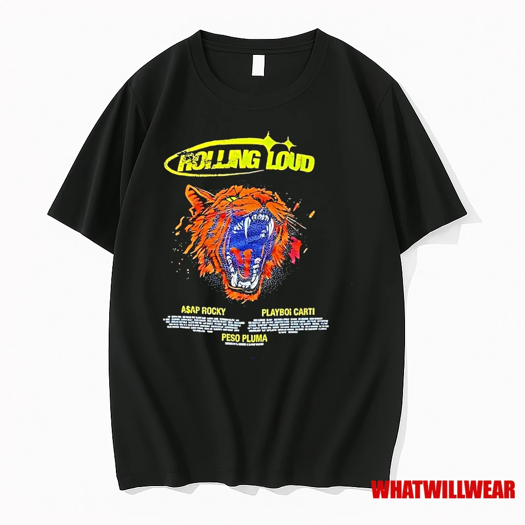 Rolling Loud Music Festival Asap Rocky Playboi Carti Peso Pluma Tiger Roar Shirts