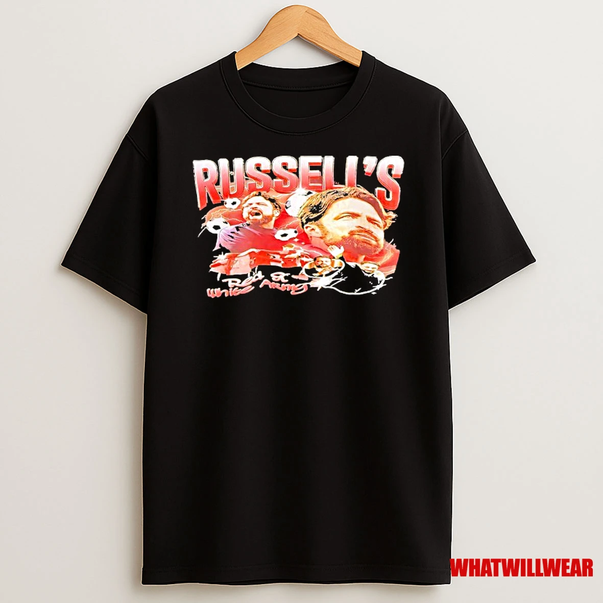 Russells Red And White Army Wrexham Afc Shirts