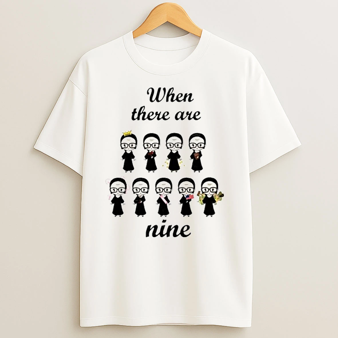 Ruth Bader Ginsburg When There Are Nine Ornaments T Shirts