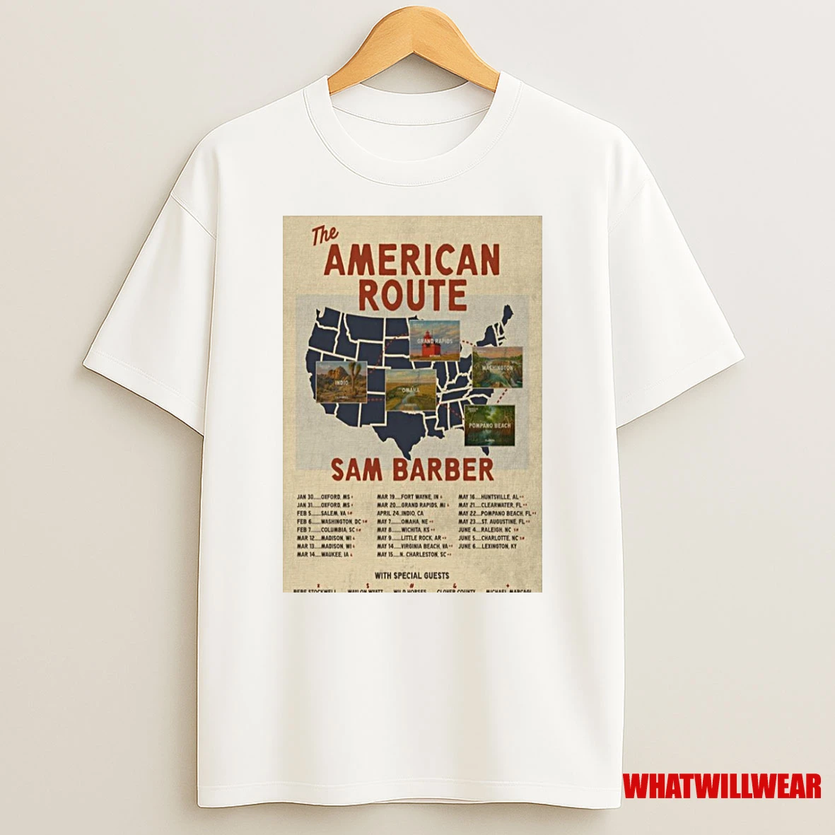 Sam Barber The American Route Tour 2026 Shirts