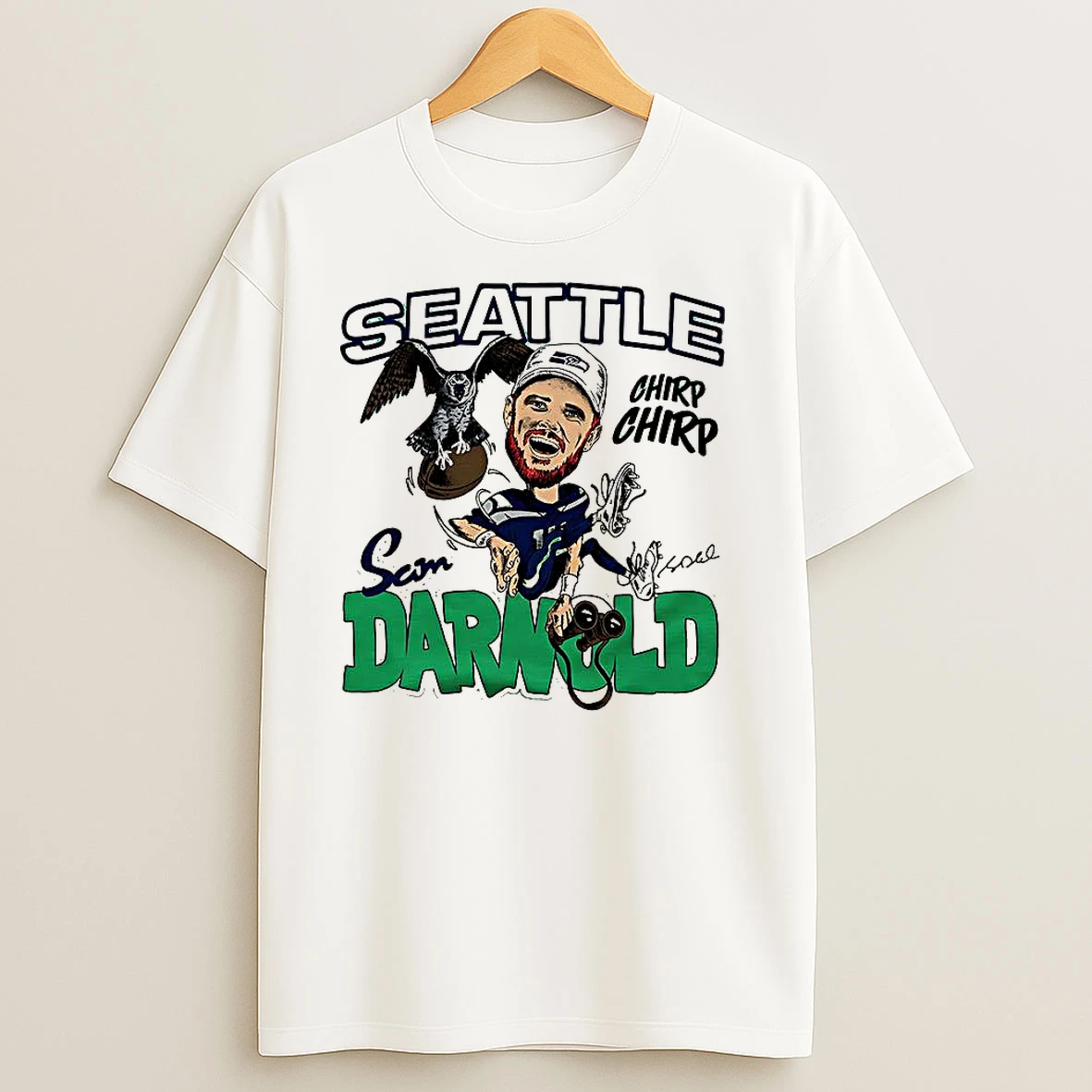 Sam Darnold Seattle Seahawks Football Caricature Player Graphic Signature T Shirts