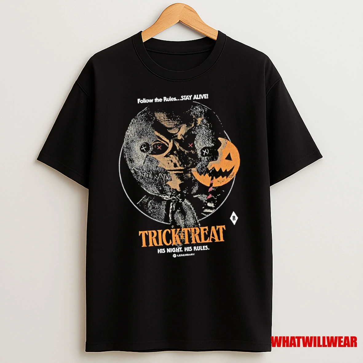 Sam Pumpkin Trick R Treat His Night His Rules Follow The Rules Stay Alive Shirts