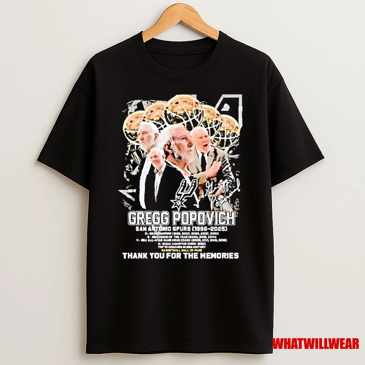 San Antonio Spurs 1996 2025 Gregg Popovich Thank You For The Memories Signature Shirts