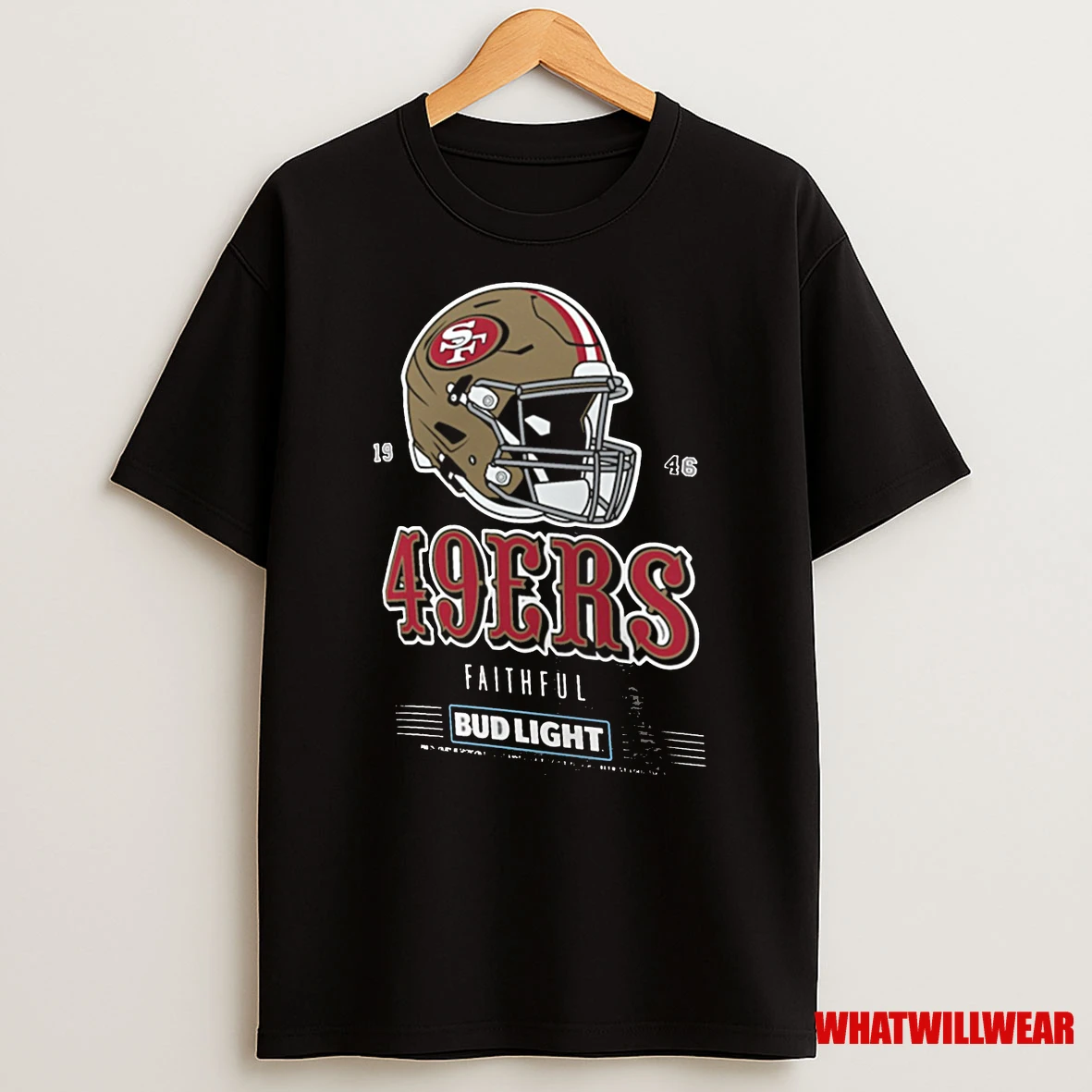 San Francisco 49ers Faithful Nfl Bud Light 2025 Helmet Shirts