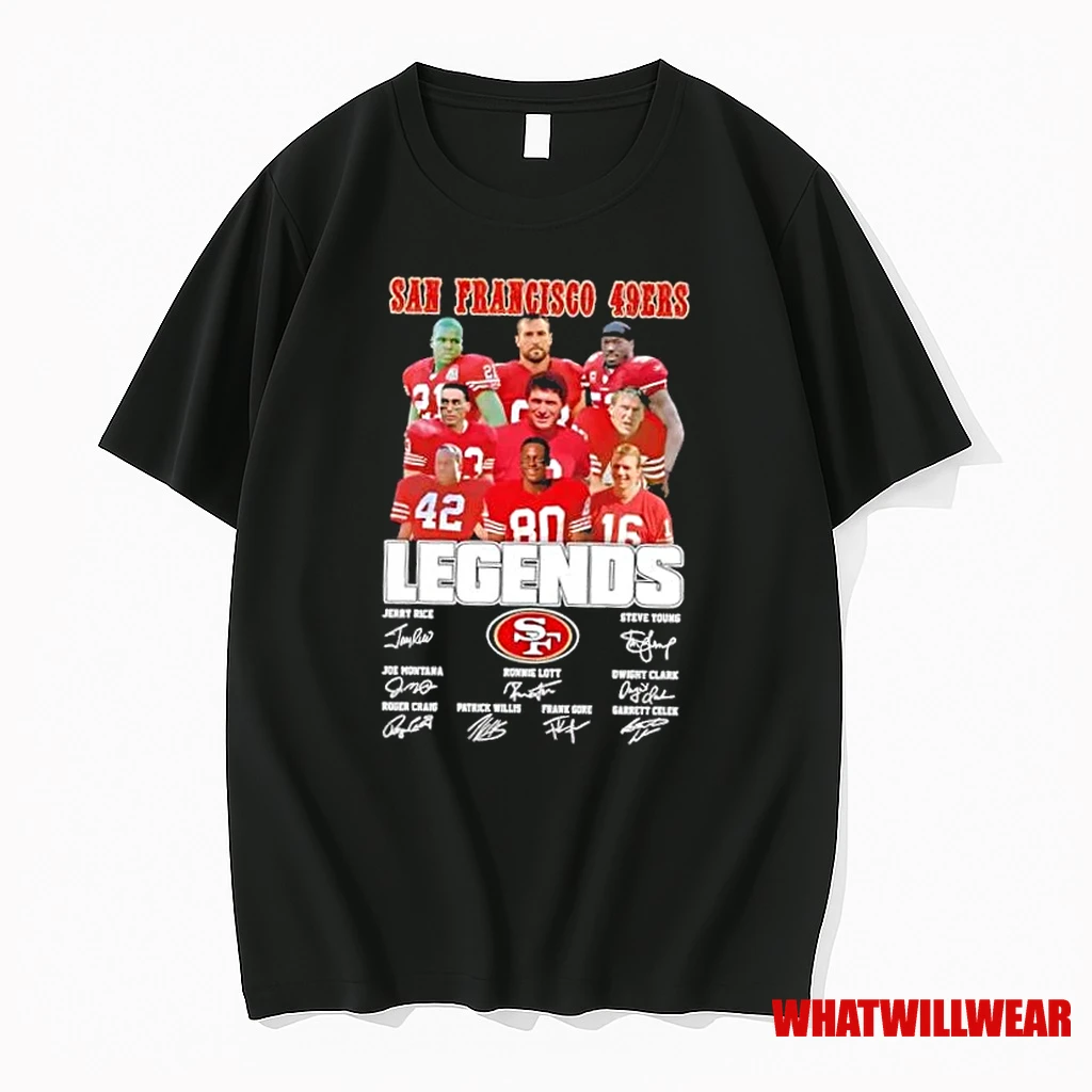 San Francisco 49ers Jerry Rice And Legends Signatures Shirts