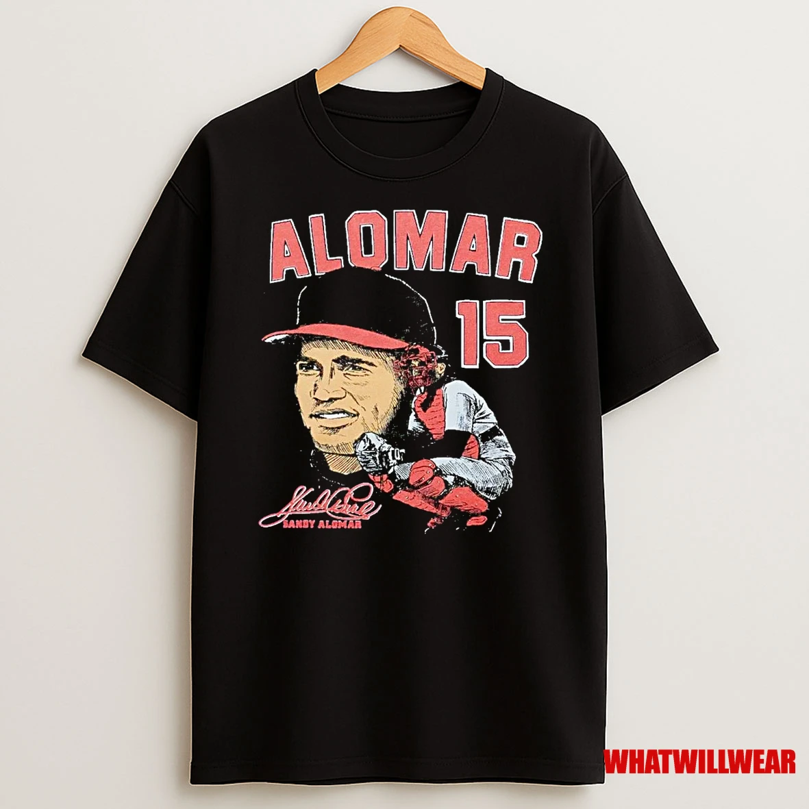 Sandy Alomar 15 Caricature Signature Shirts