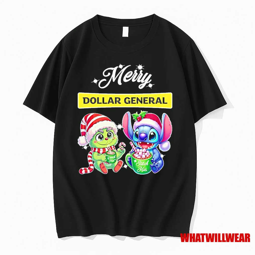Santa Baby Grinch And Baby Stitch Dollar General Merry Christmas Shirts