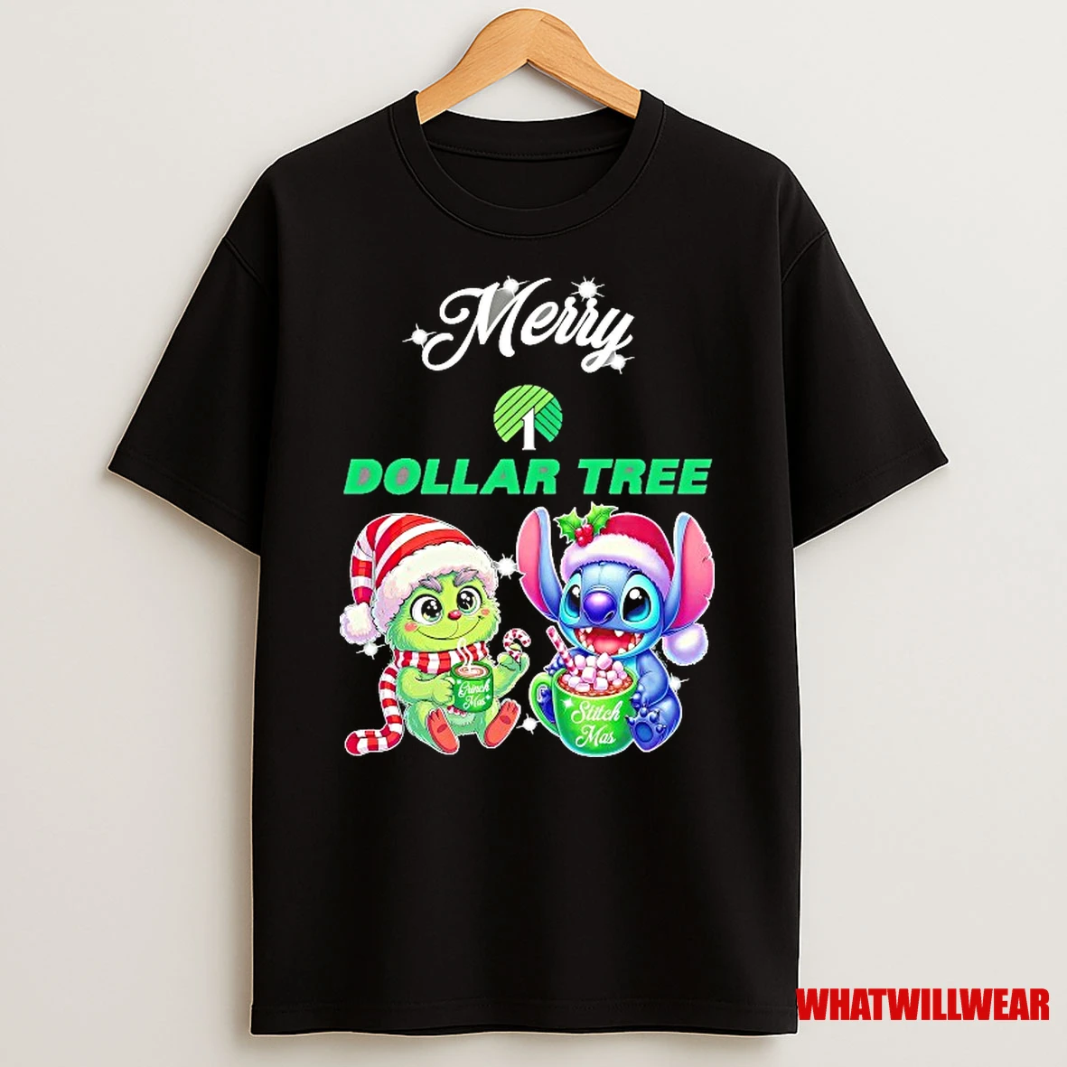 Santa Baby Grinch And Baby Stitch Dollar Tree Merry Christmas Shirts