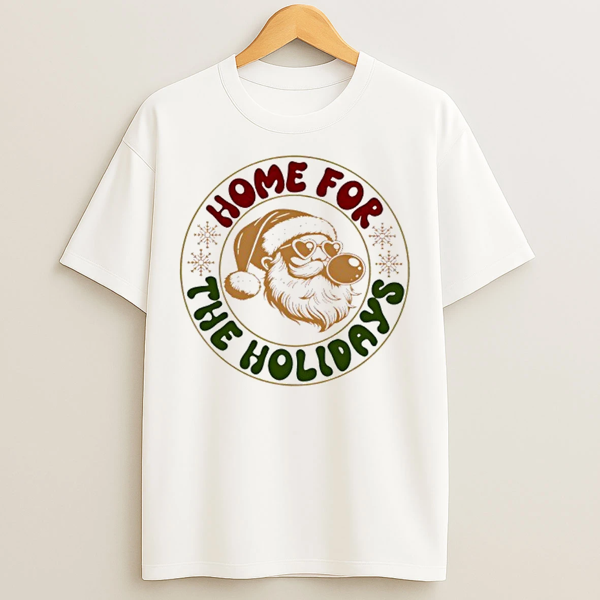 Santa Claus Home For The Holidays Merry Christmas T Shirts