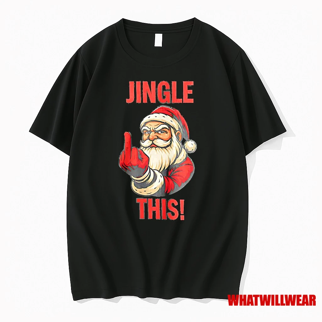 Santa Claus Middle Finger Jingle Fuck This Shirts