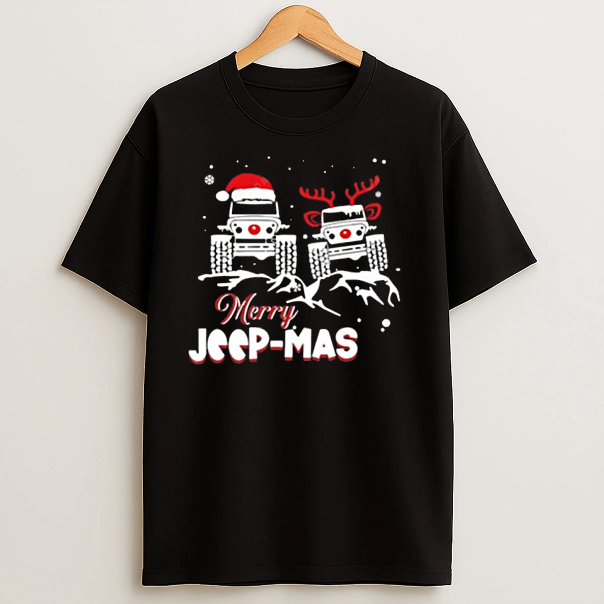 Santa Deer Jp Merry Christmas Merry Jeepmas Truck T Shirts