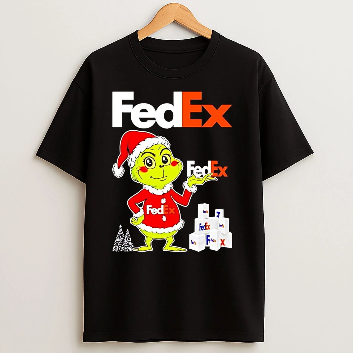 Santa Grinch Fedex Christmas T Shirts