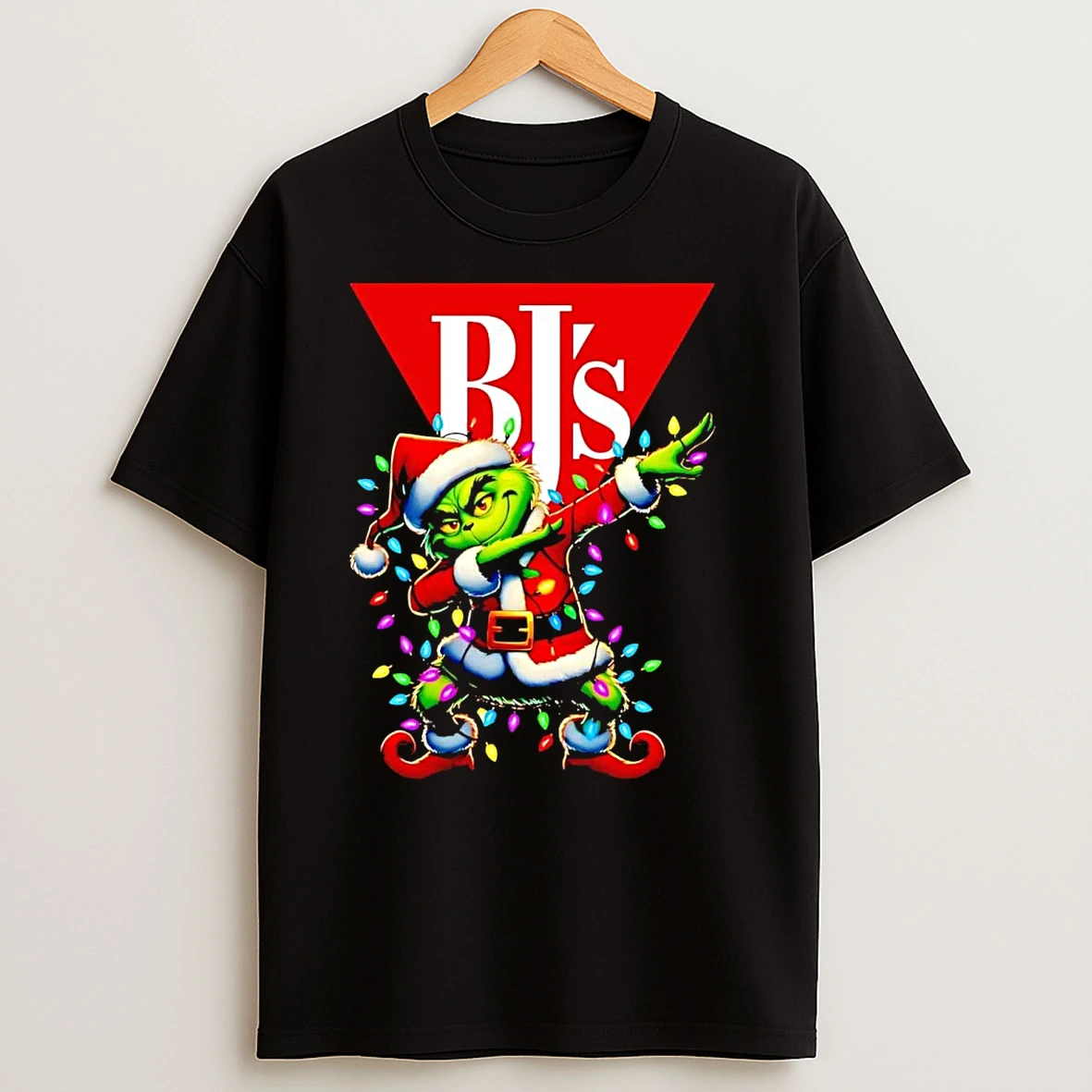 Santa Grinch Dabbing Bjs Christmas Light T Shirts