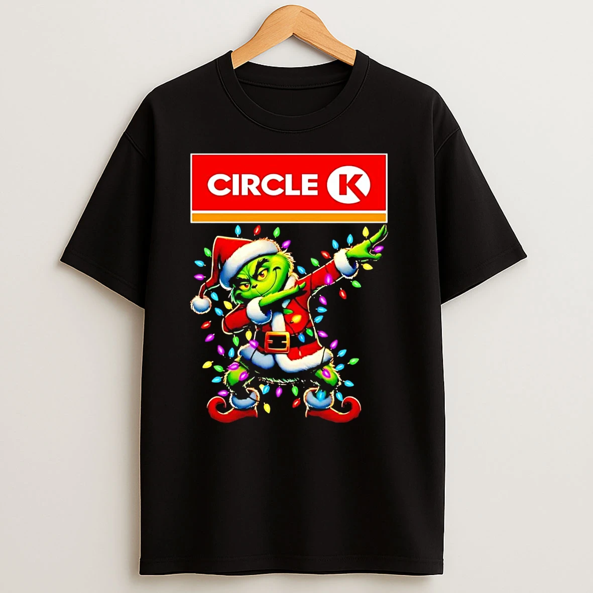Santa Grinch Dabbing Circle K Christmas Light T Shirts