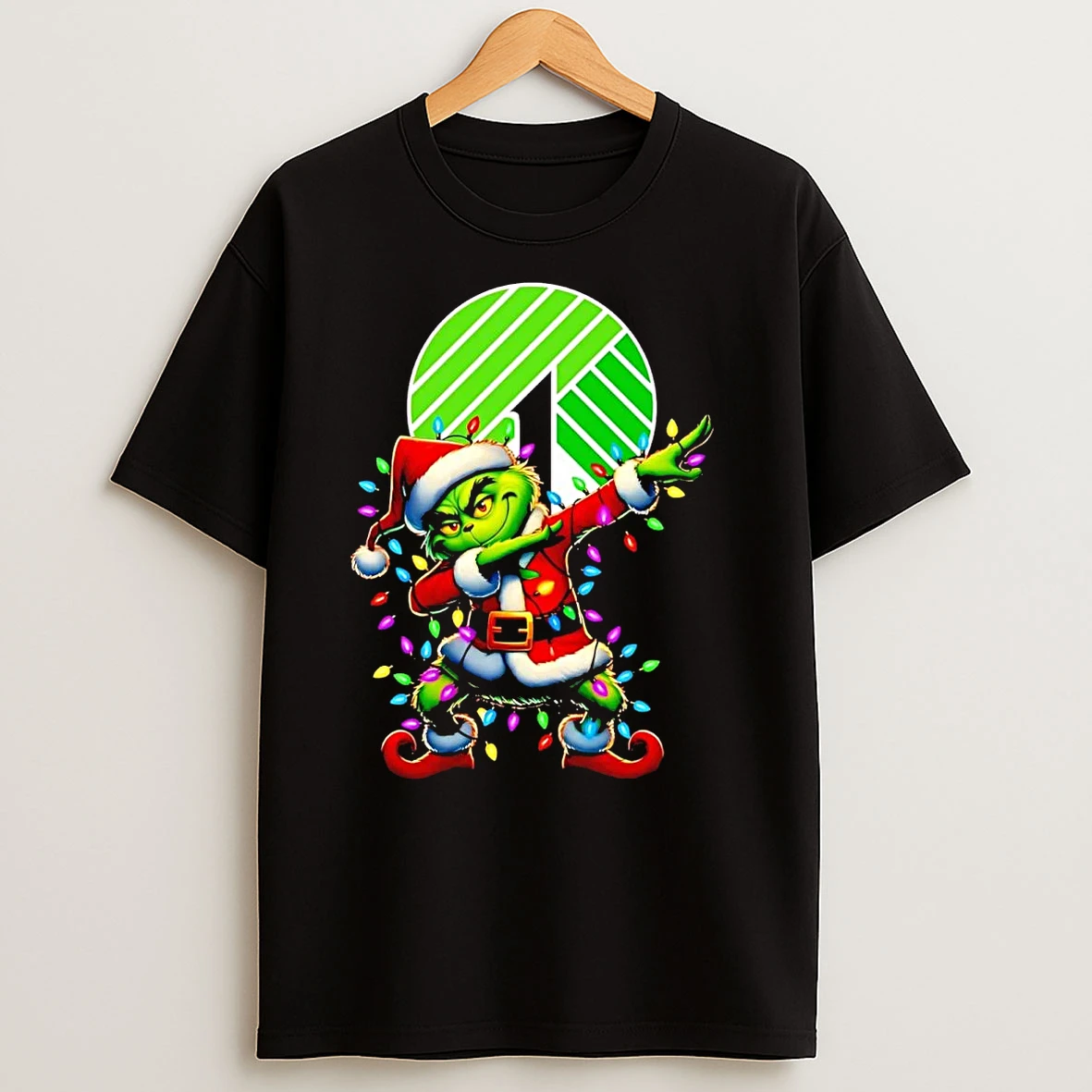 Santa Grinch Dabbing Dollar Tree Christmas Light T Shirts