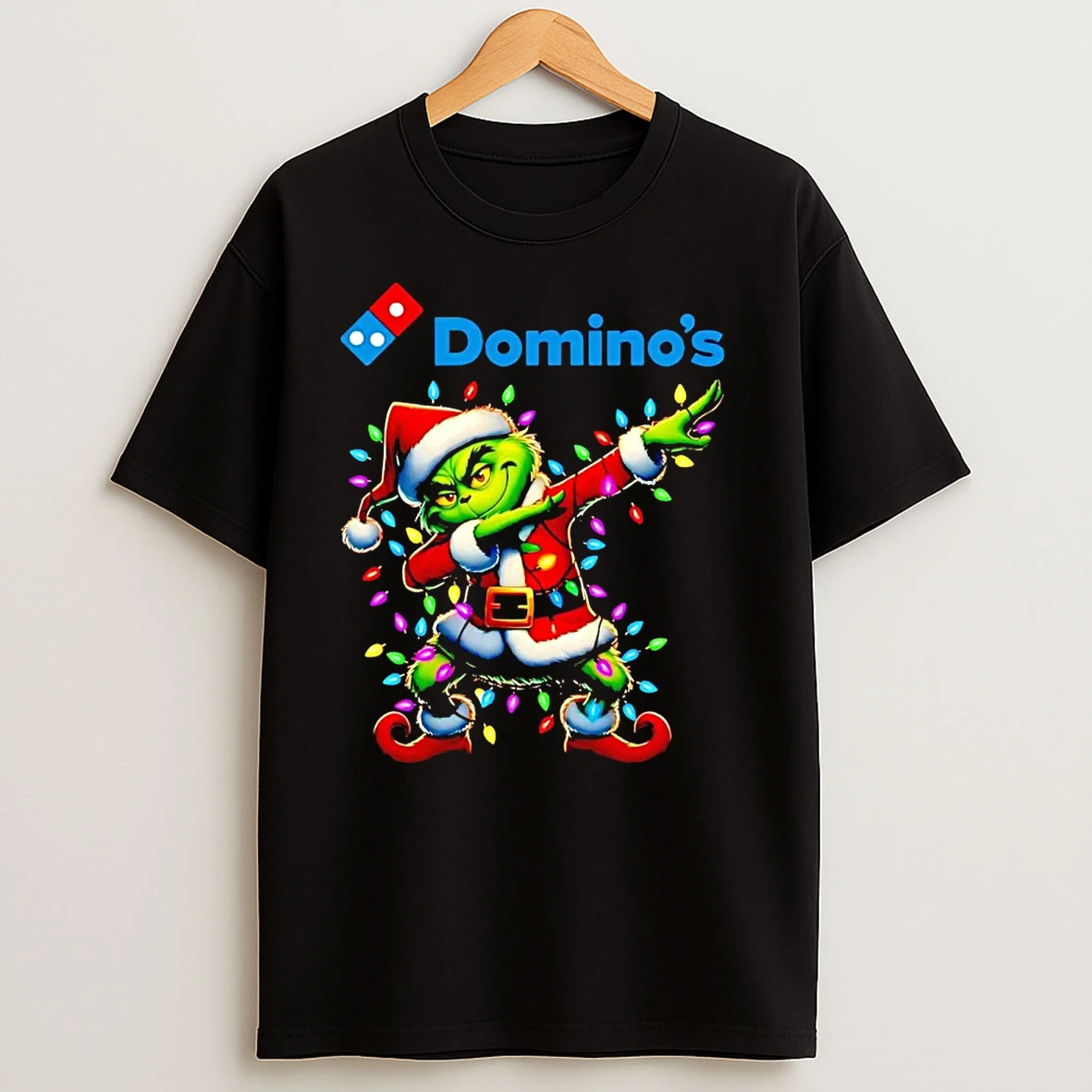 Santa Grinch Dabbing Dominos Christmas Light T Shirts