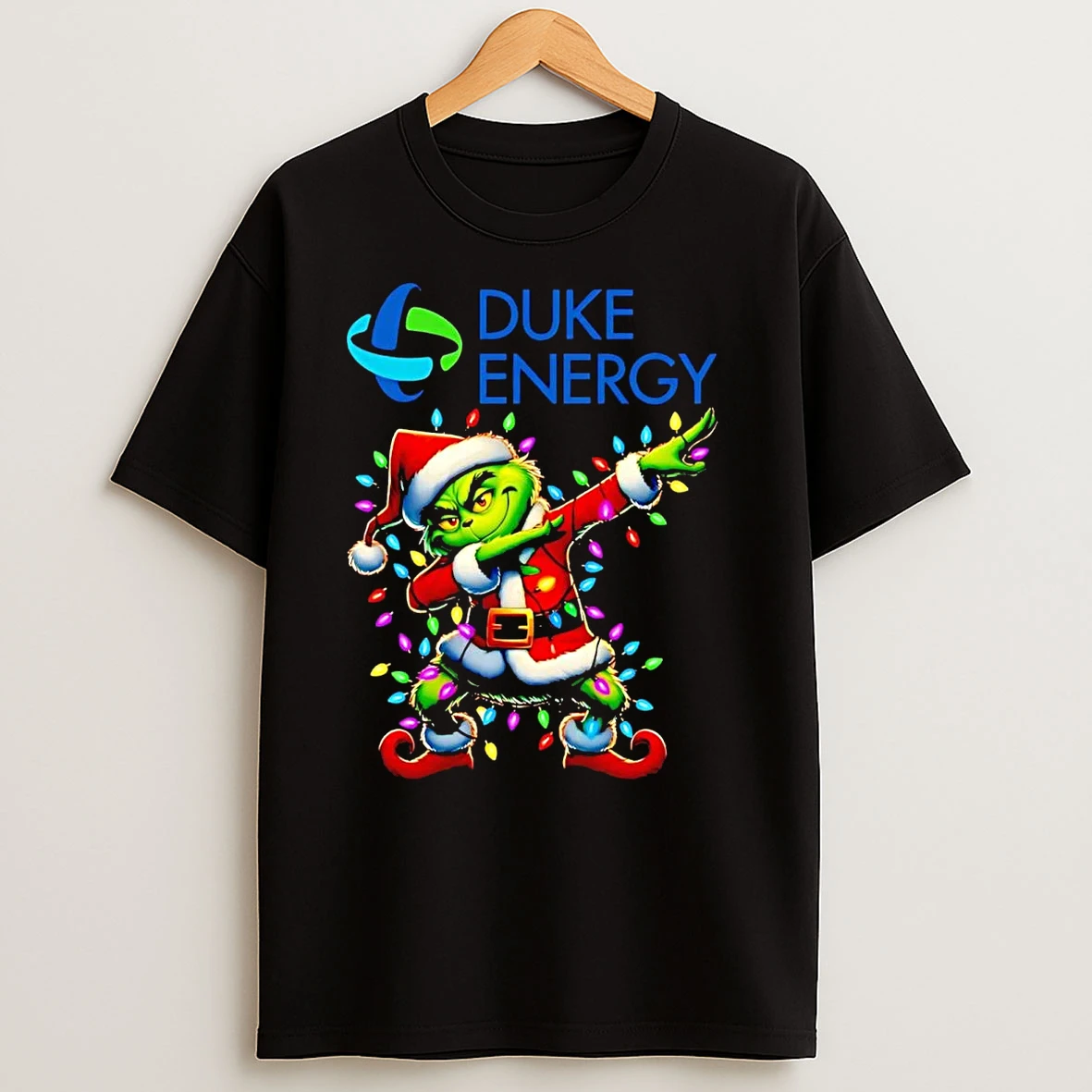Santa Grinch Dabbing Duke Energy Christmas Light T Shirts