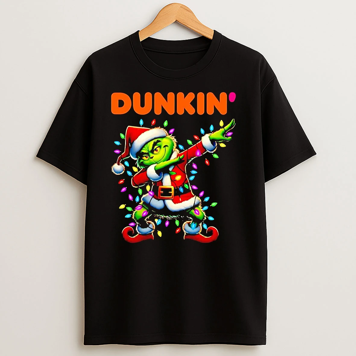 Santa Grinch Dabbing Dunkin Donuts Christmas Light T Shirts