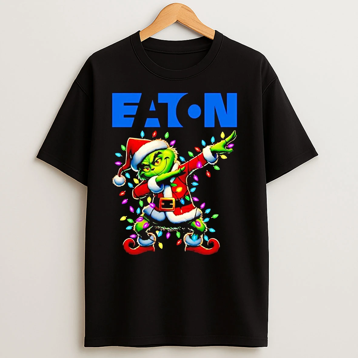 Santa Grinch Dabbing Eaton Christmas Light T Shirts
