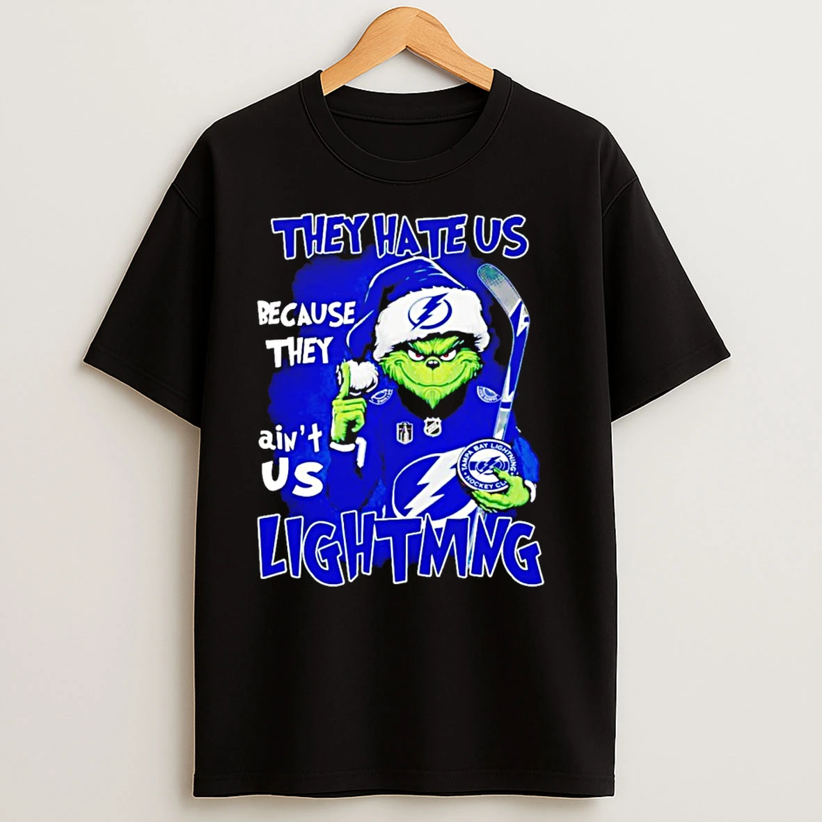 Santa Grinch They Hate Us Because They Aint Us Lightning T Shirts