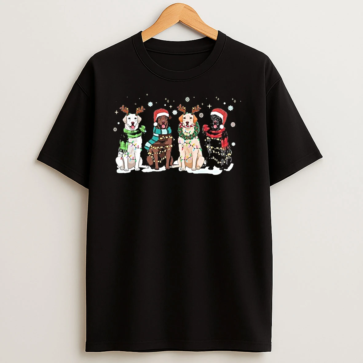 Santa Jingle Dogs Light Christmas T Shirts