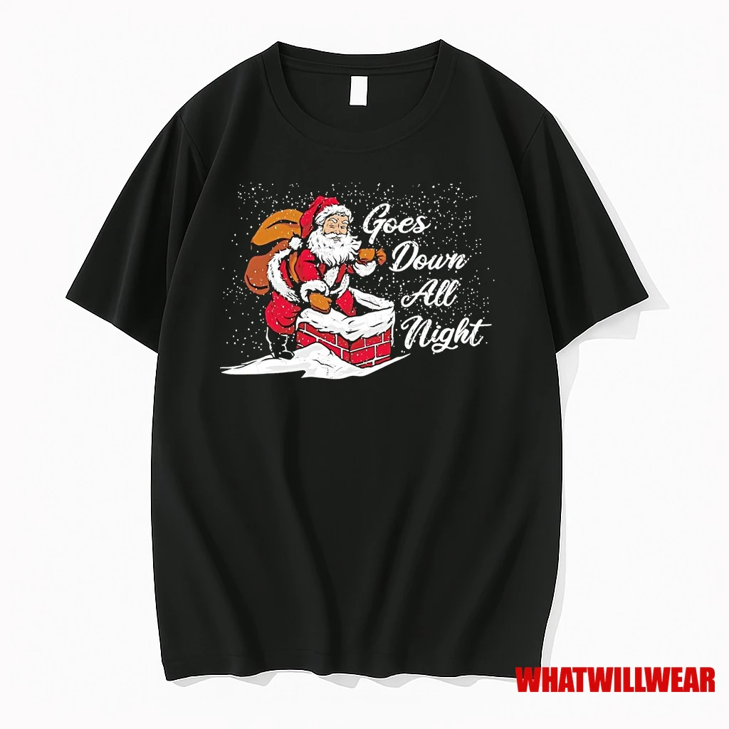 Santa Claus Chimney Goes Down All Night Halloween Shirts