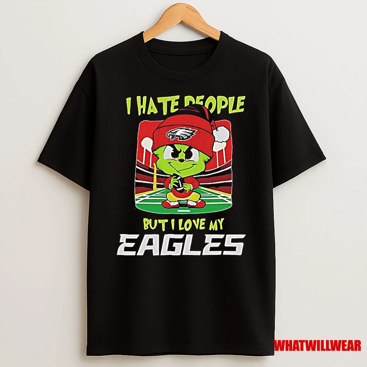 Santa Grinch Chibi I Hate People But I Love My Philadelphia Christmas Shirts