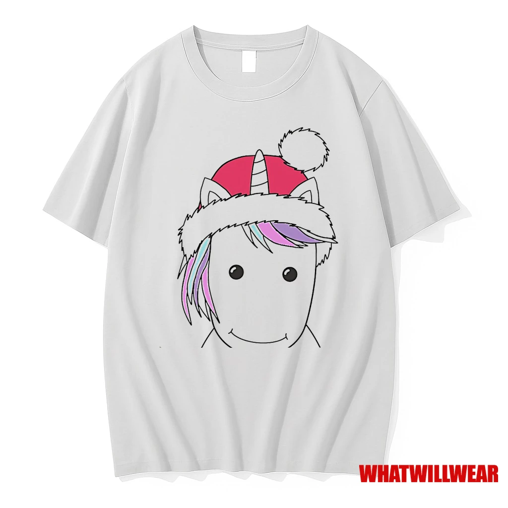 Santa Hat Unicorn Minimalist Cute Christmas Shirts