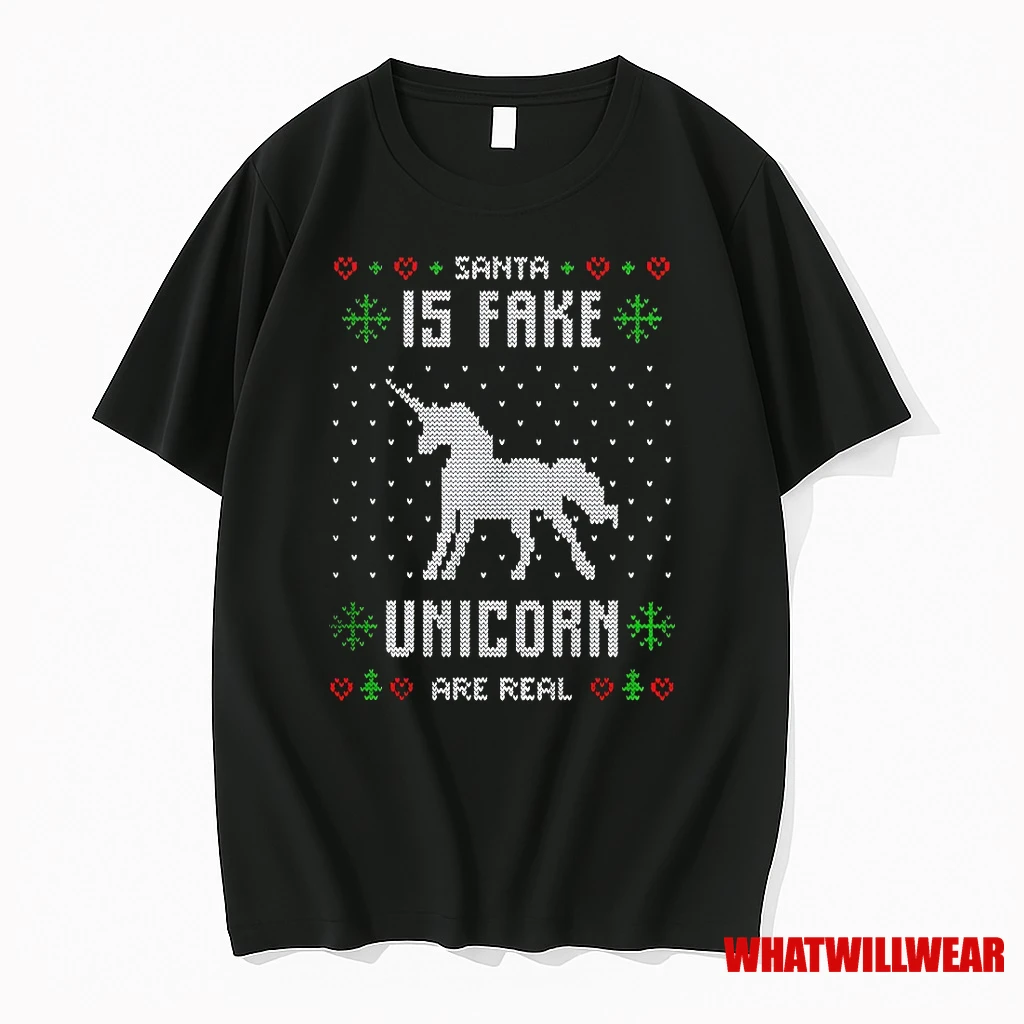 Santa Is Fake Unicorn Are Real Christmas Shirts