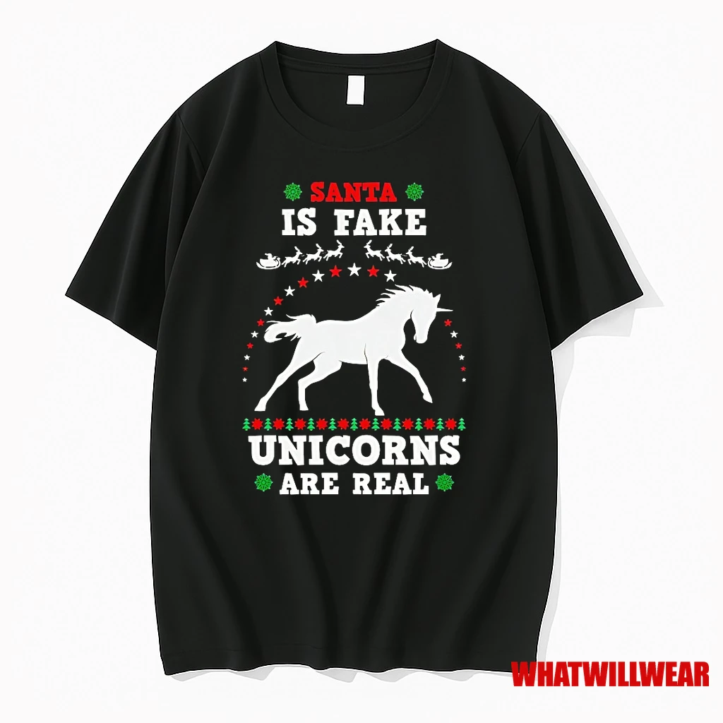 Santa Is Fake Unicorns Are Real Shirts
