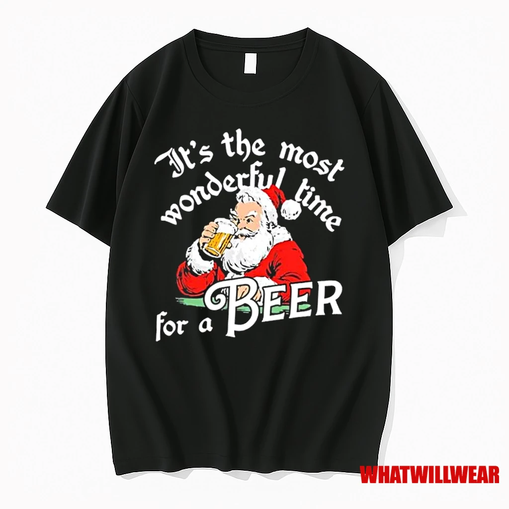 Santa Merry Christmas Its The Most Wonderful Time For A Beer Shirts