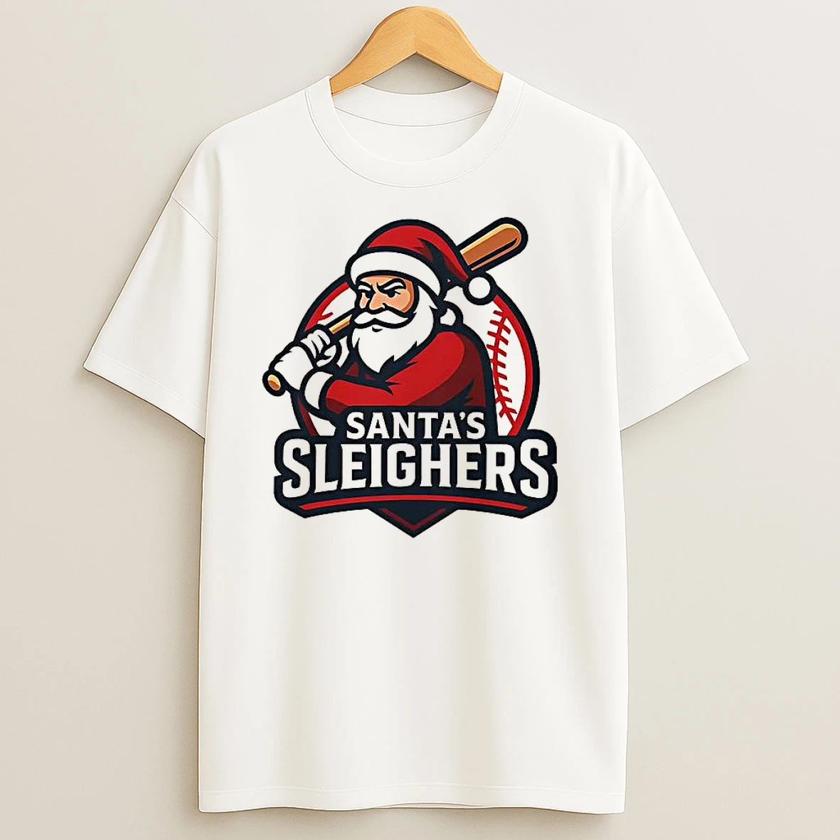 Santas Sleighers Baseball T Shirts