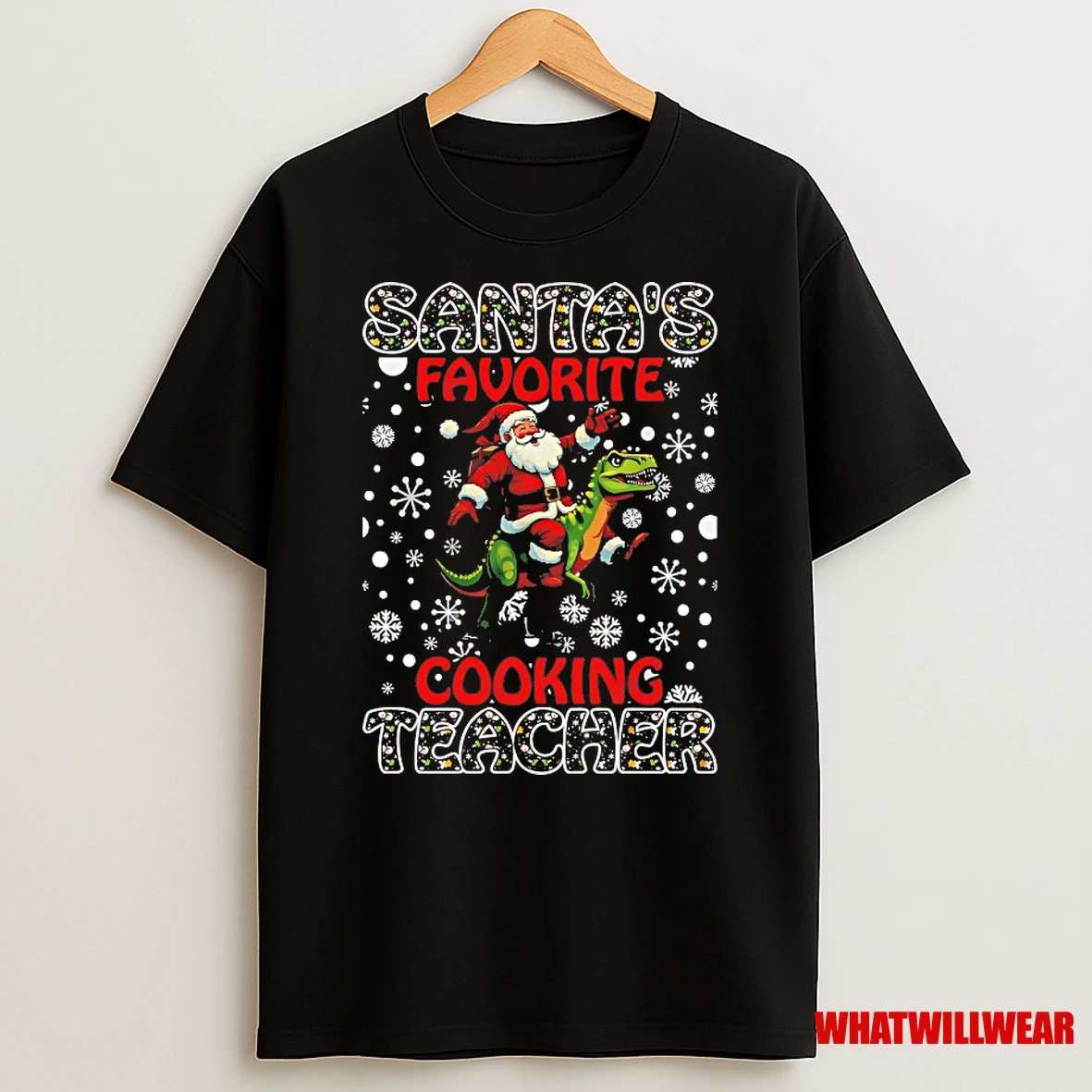 Santas Favorite Cooking Teacher Christmas Shirts