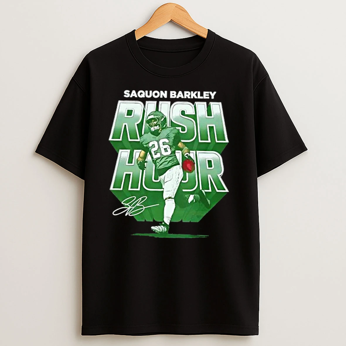 Saquon Barkley Philadelphia Eagles Rush Hour Football Signature T Shirts