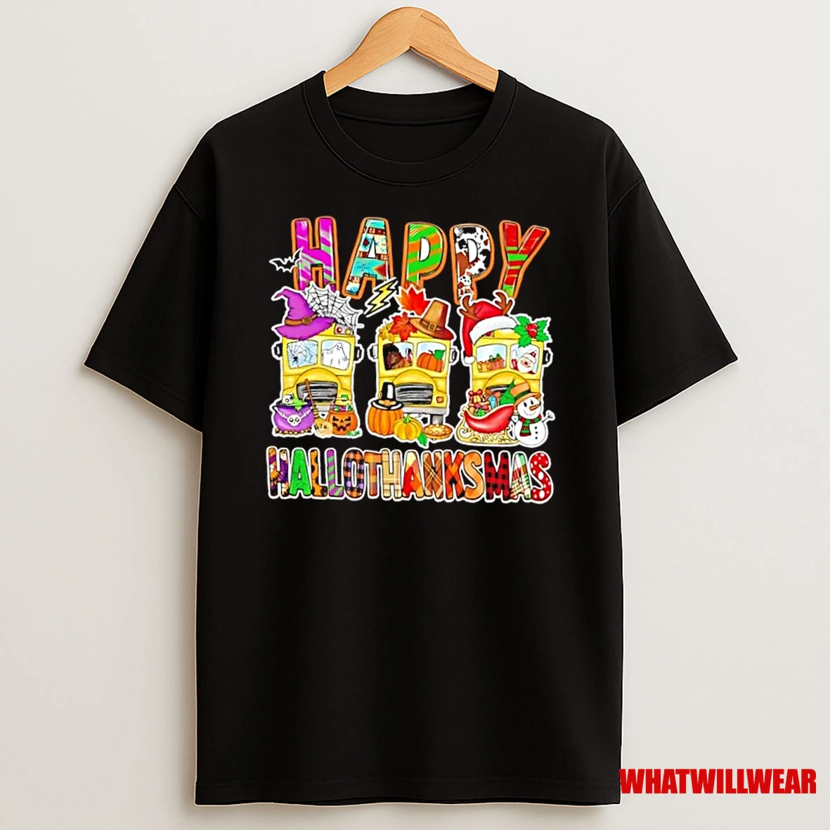 School Bus Happy Hallo Thanks Mas Shirts