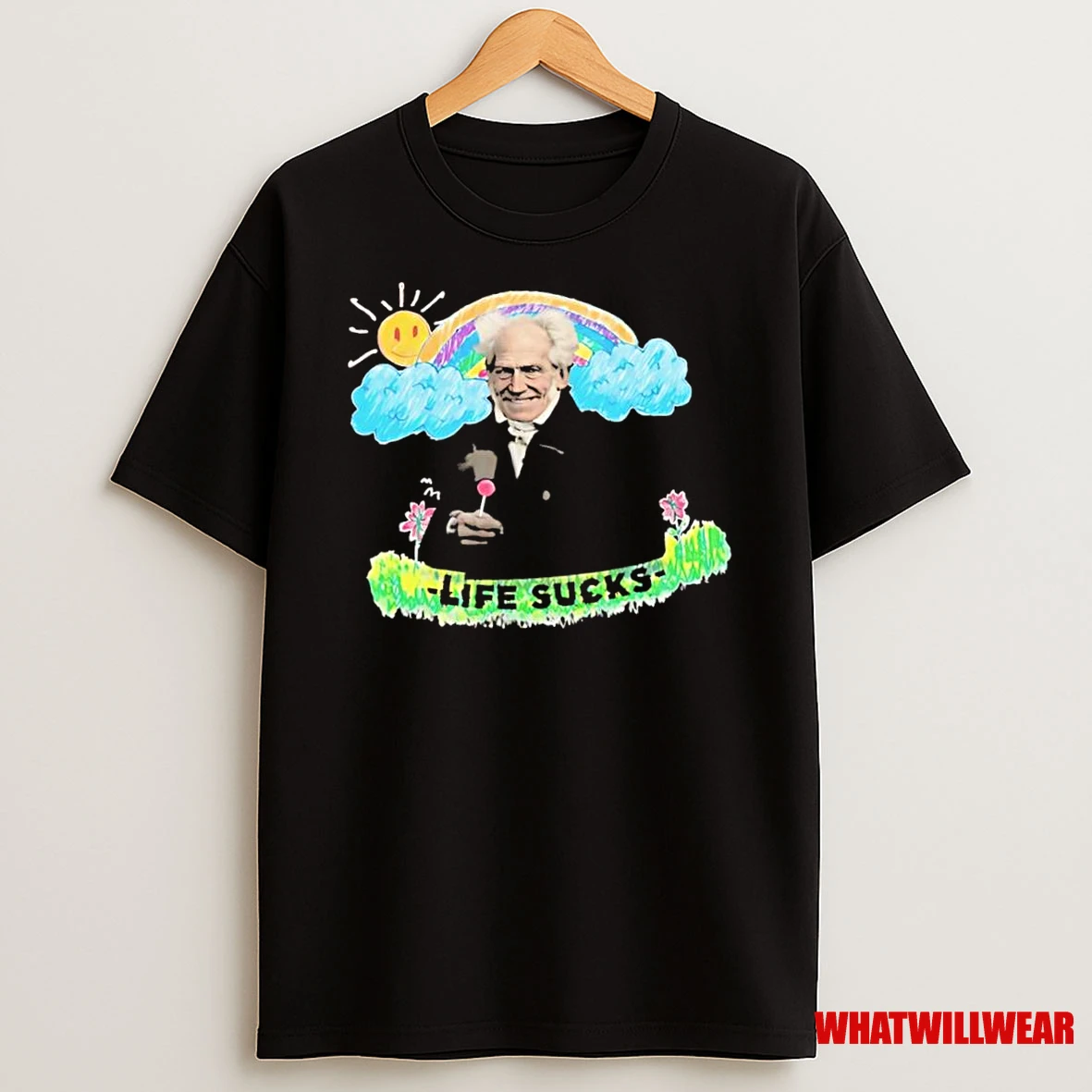 Schopenhauer Life Sucks Rainbow Shirts