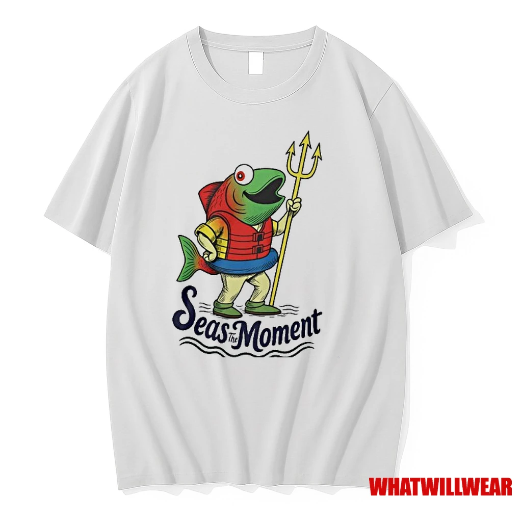 Seas The Moment Humpy Salmon Seattle Mariners Holding Trident Shirts