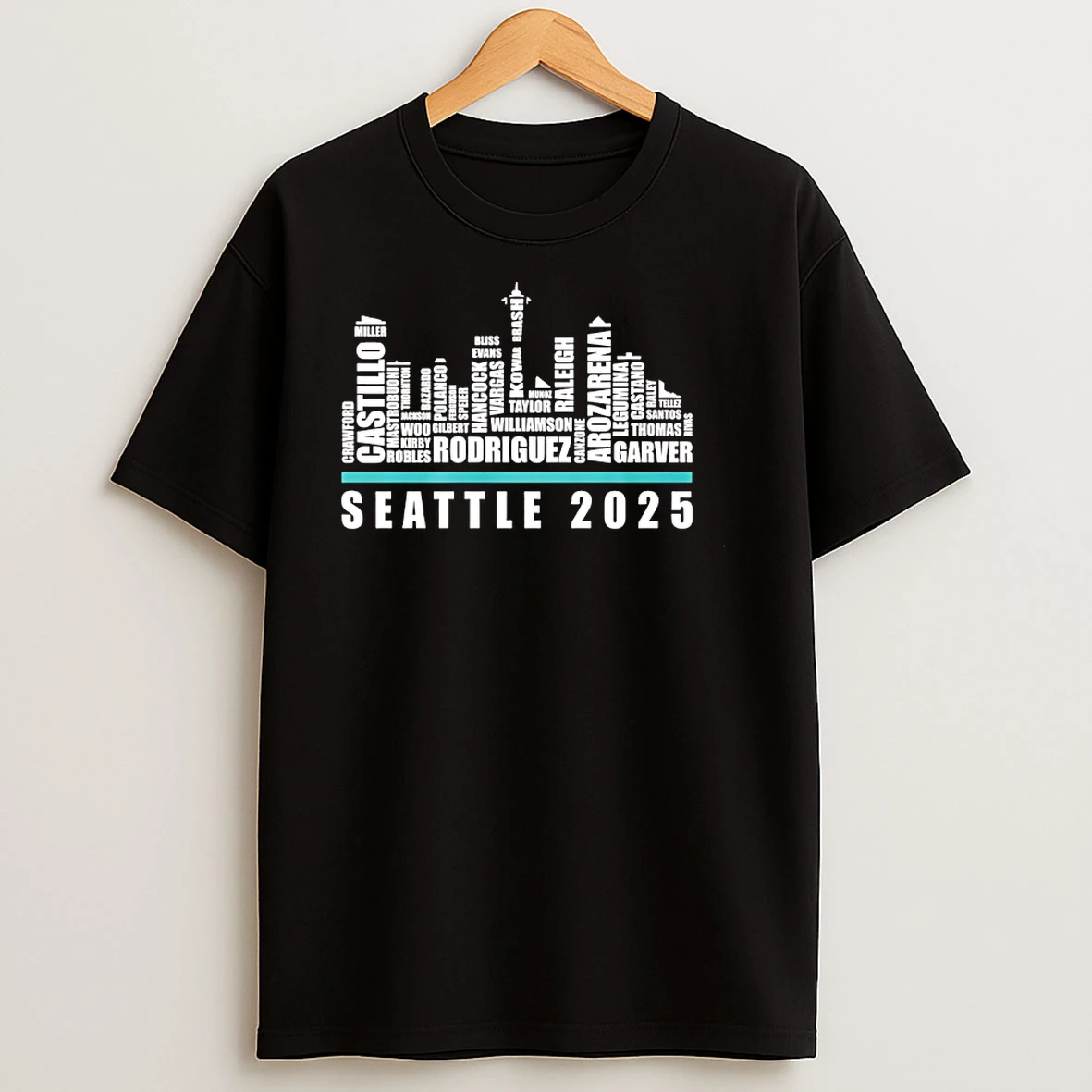 Seattle Baseball Team All Time Legends Players Name Skyline T Shirts